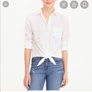 White button down with tie front